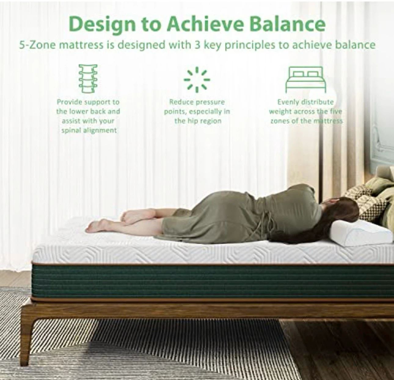 Zeffly 5-Zone Memory Foam King Mattress - photo 3