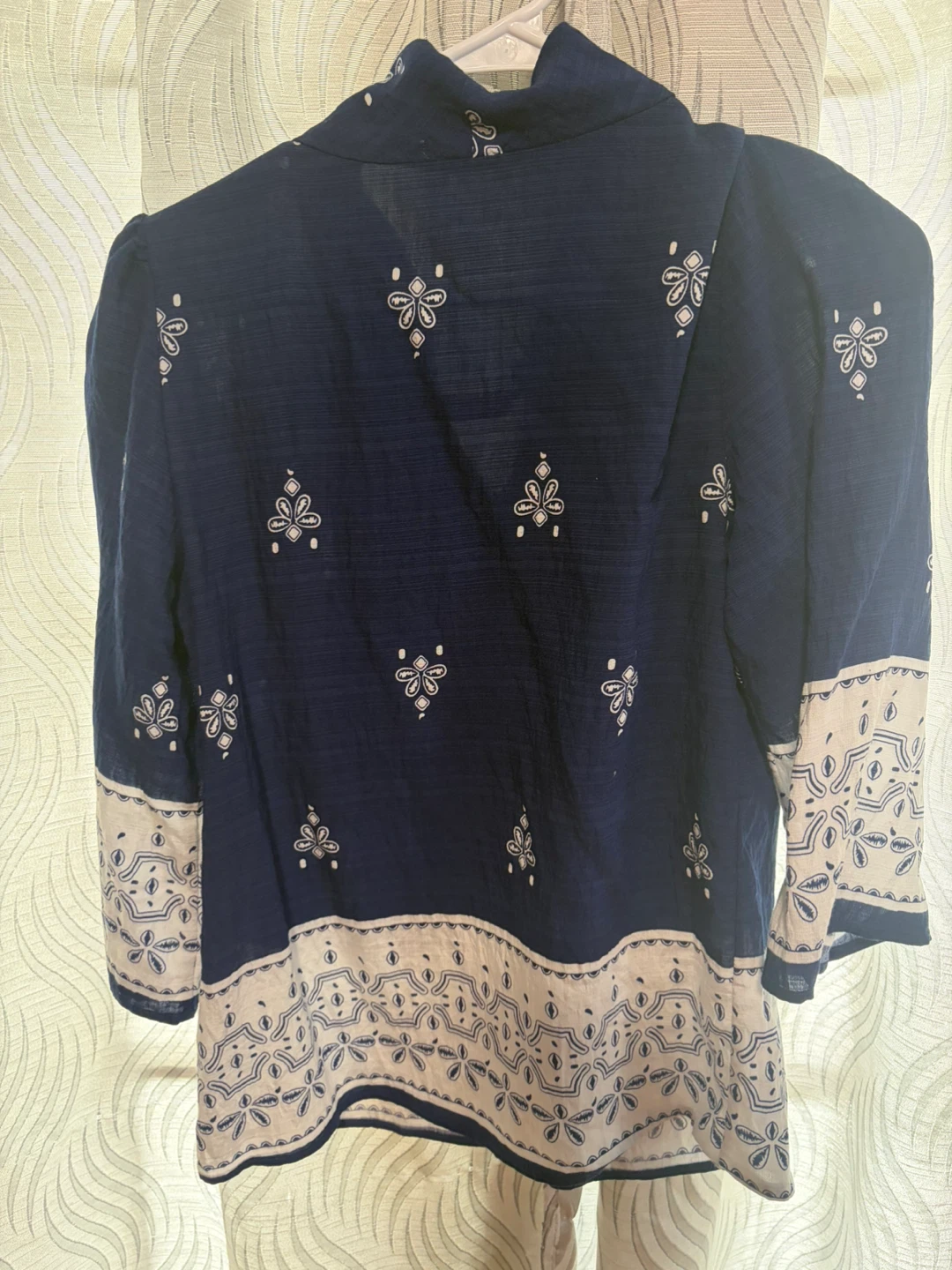 Blue Bubble Navy Patterned Blouse - photo 2