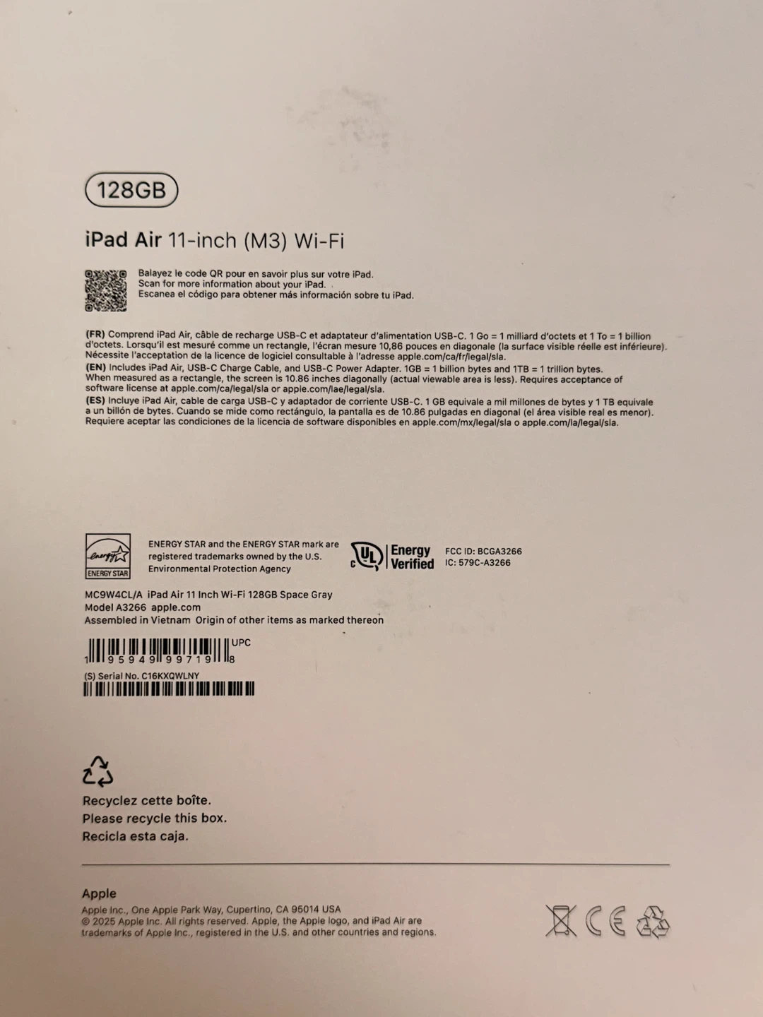 iPad Air M3 128GB - Like New, Warranty Until May 2027 - photo 3