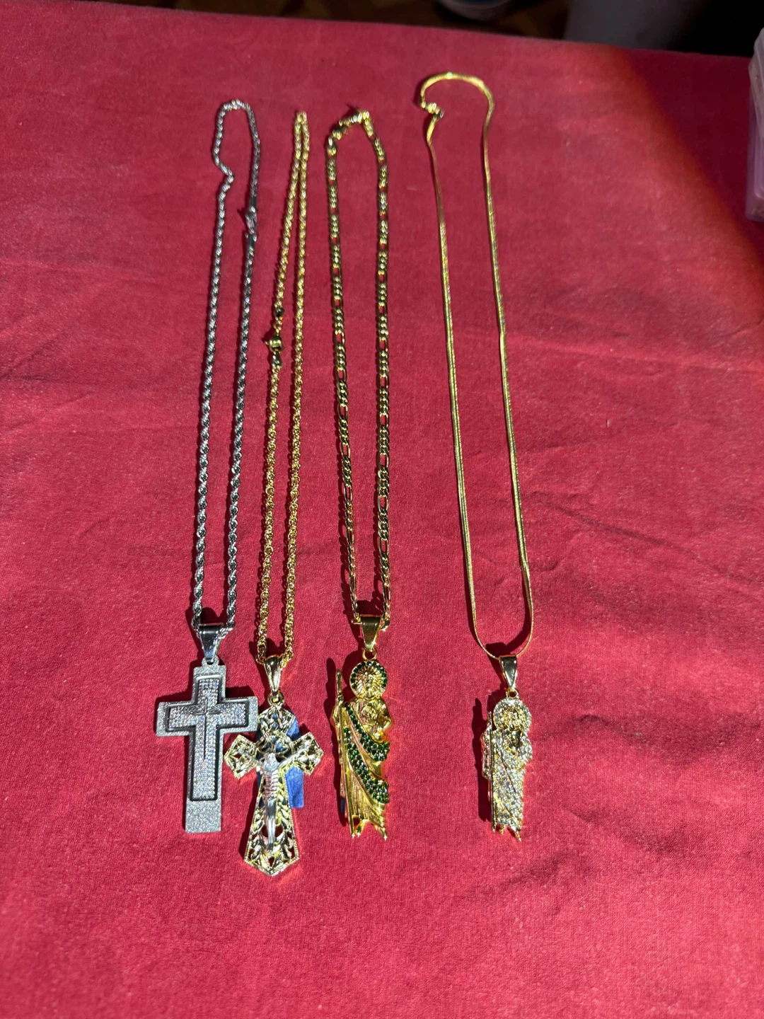 Set of 4 Religious Pendants and Necklaces