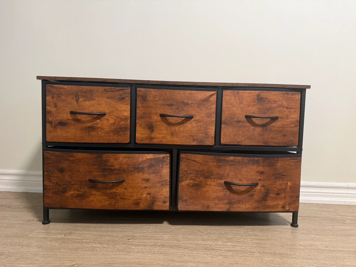 Rustic 5-Drawer Storage Dresser