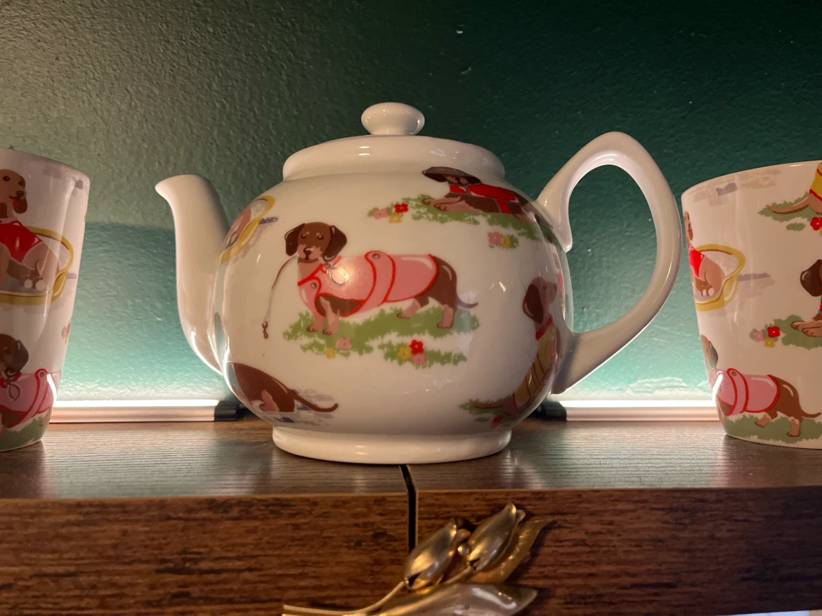 Cath Kidston Dachshund Teapot and Mugs Set