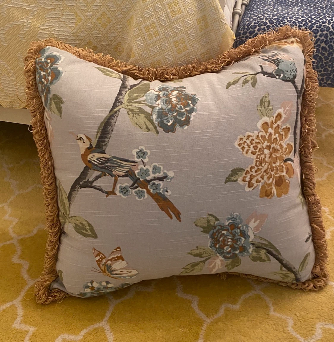 24 inch throw pillow in Robert Allen fabric