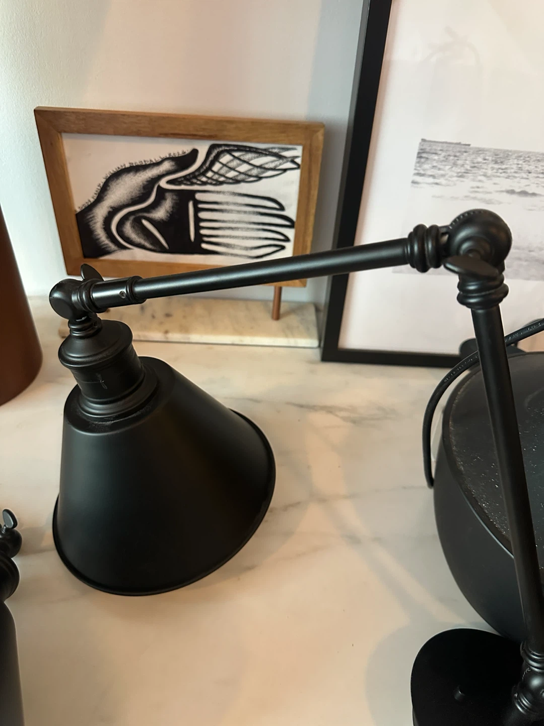 2 MCM STYLE CEILING LIGHTS & 2 VINTAGE INDUSTRIAL LAMPS - photo 3