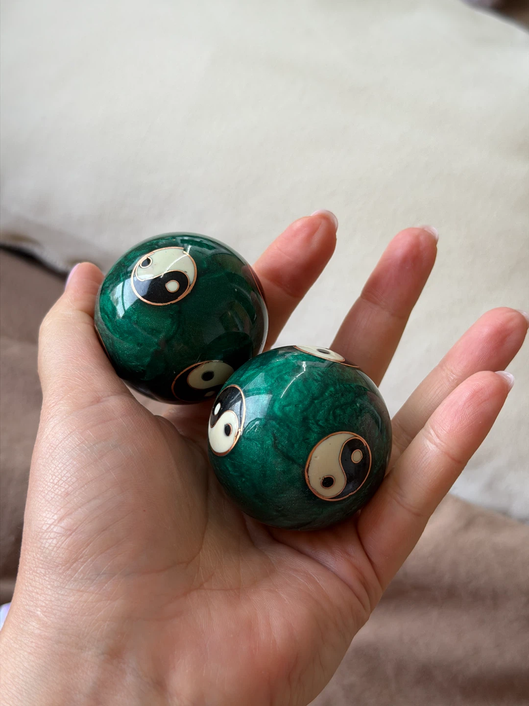 Green Yin Yang Meditation Balls - photo 2