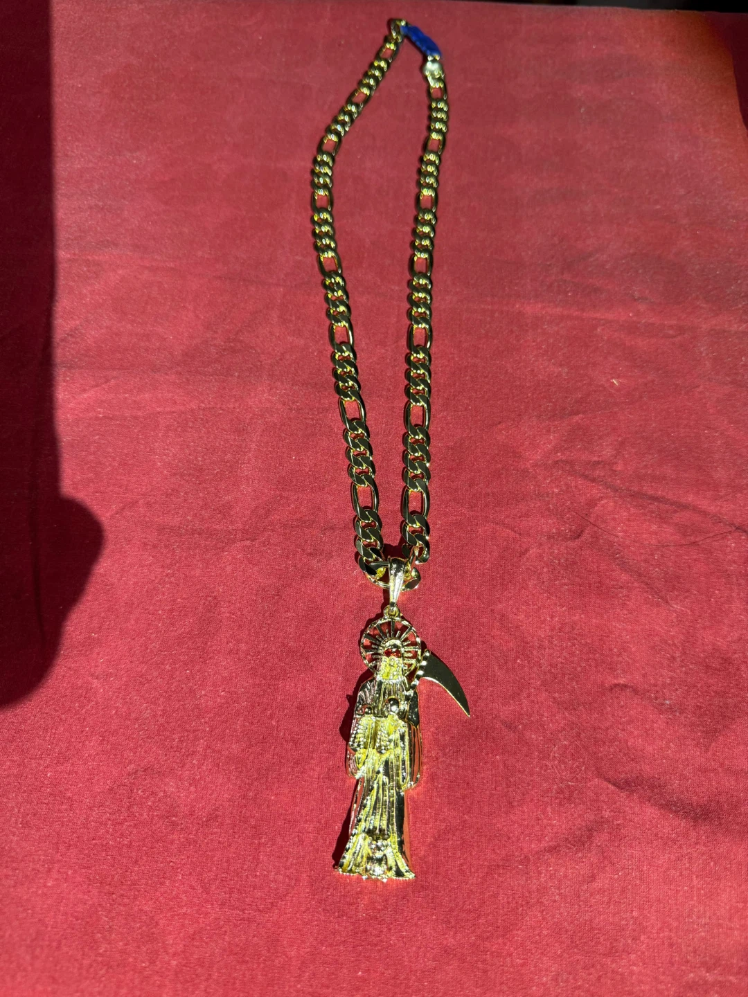 Gold-Tone Santa Muerte Necklace