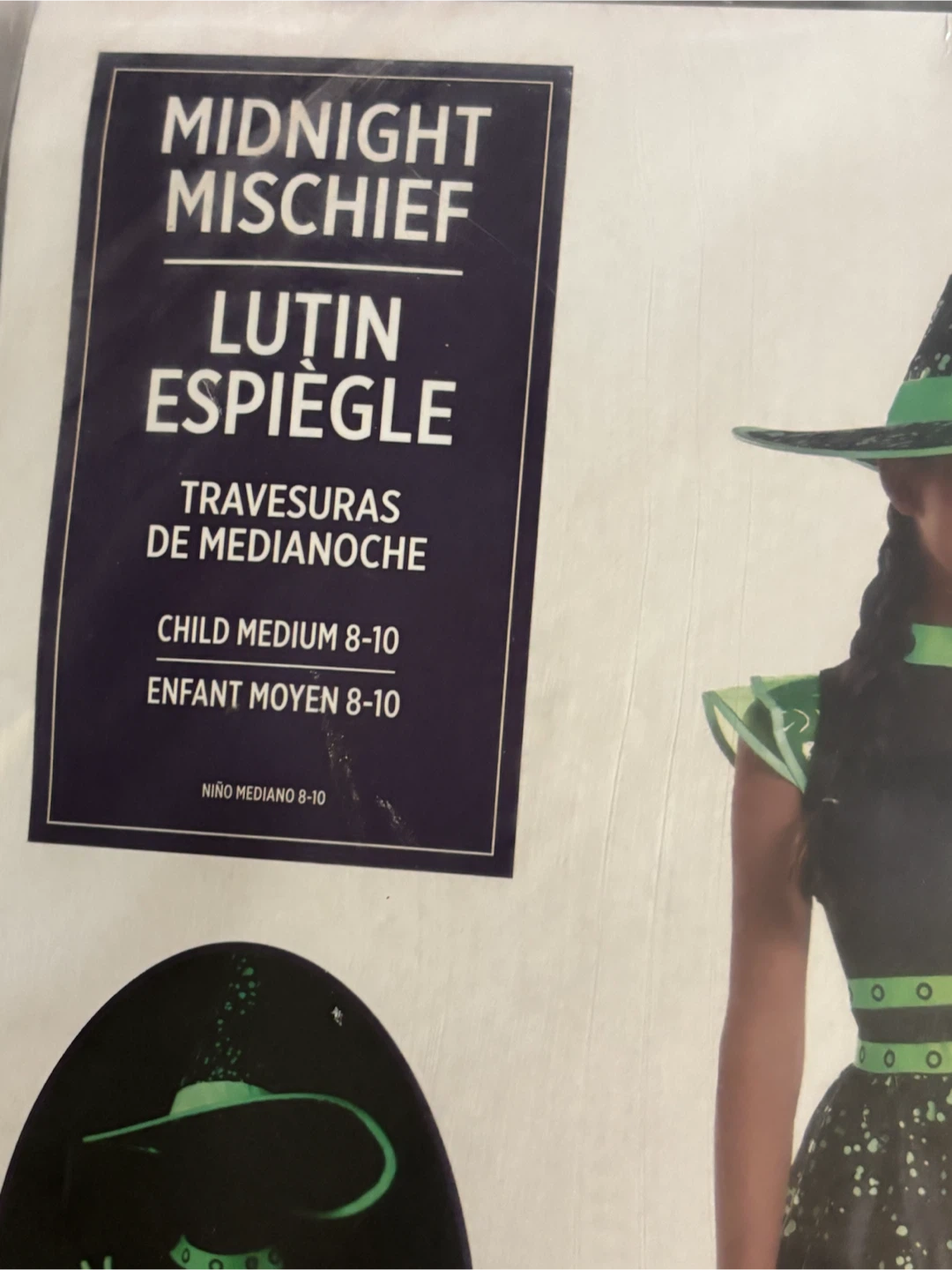 Girls Witch Halloween Costume Size Medium 8-10 Glow in Dark New - photo 4