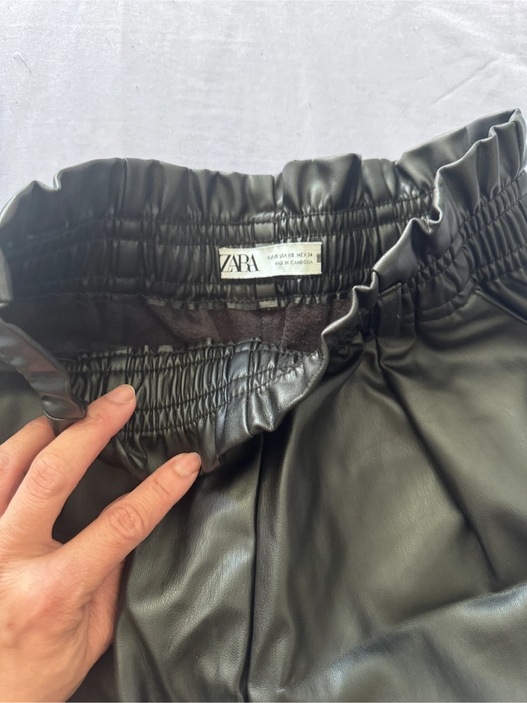 Zara Faux Leather Shorts Black