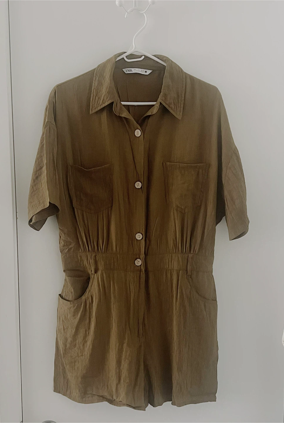 Zara khaki romper Size Large