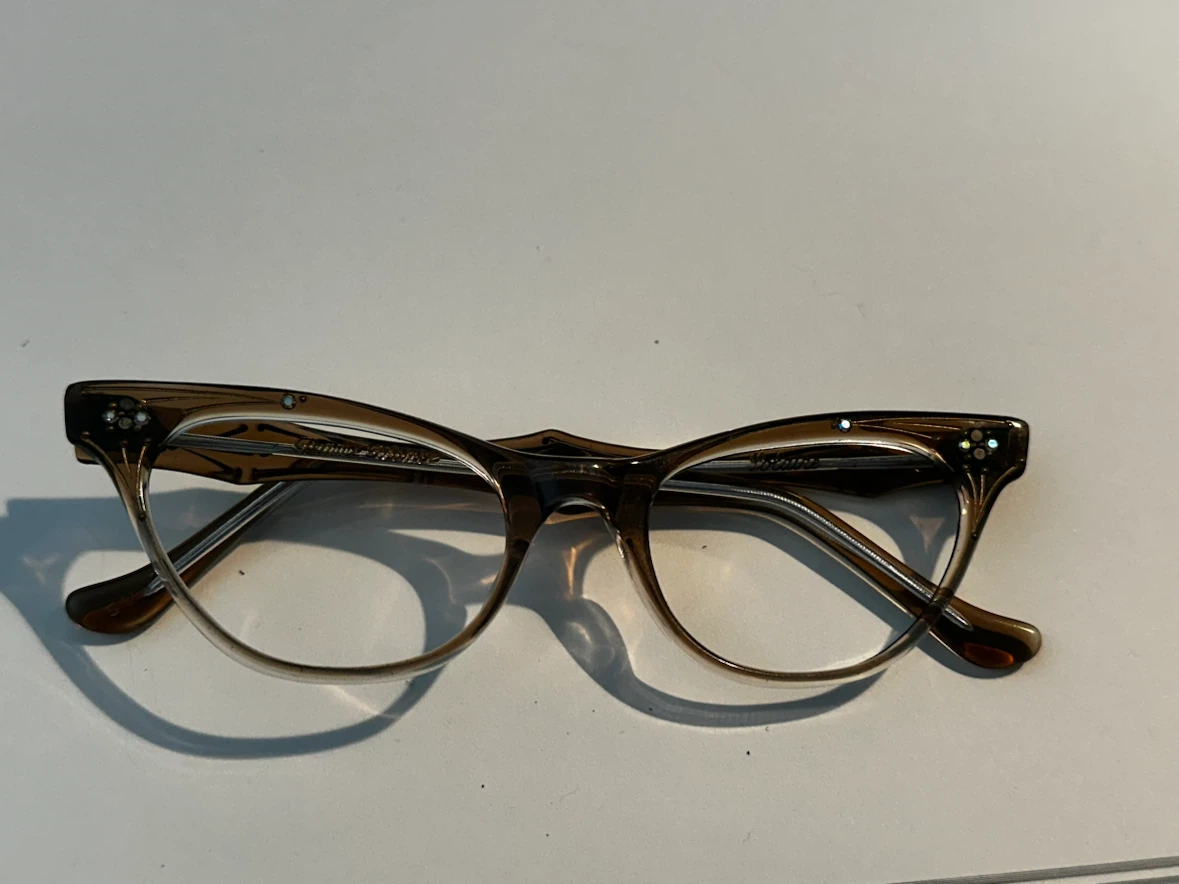 1950s French Lolita Rhinestone Cat-Eye Eyeglass Frame