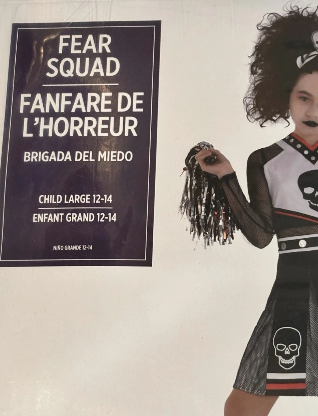 Zombie Cheerleader Costume Girls Large 12-14 Fear Squad New - photo 2