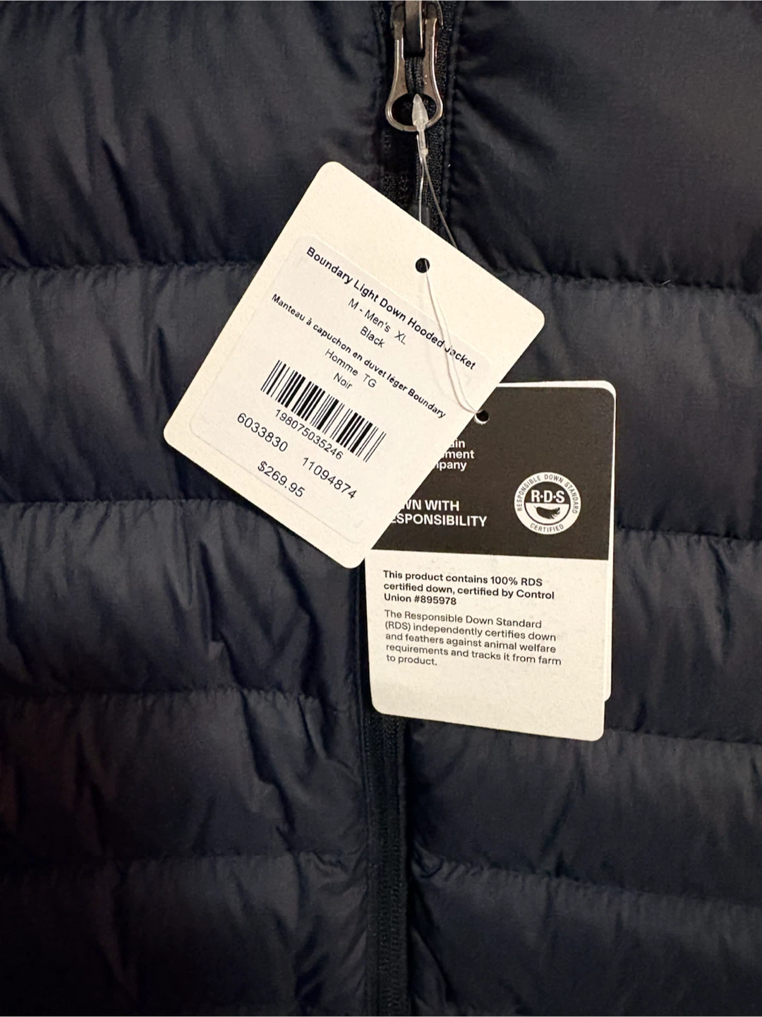 MEC Boundary Light Down Hooded Jacket - Black XL - photo 3
