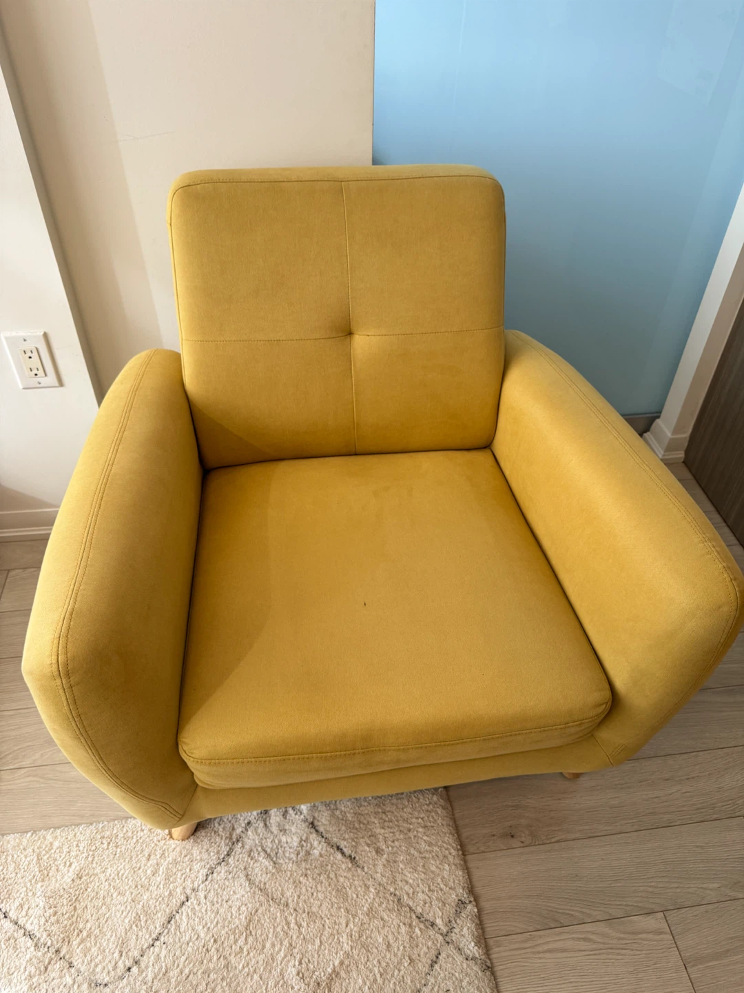 Mustard Yellow Upholstered Armchair