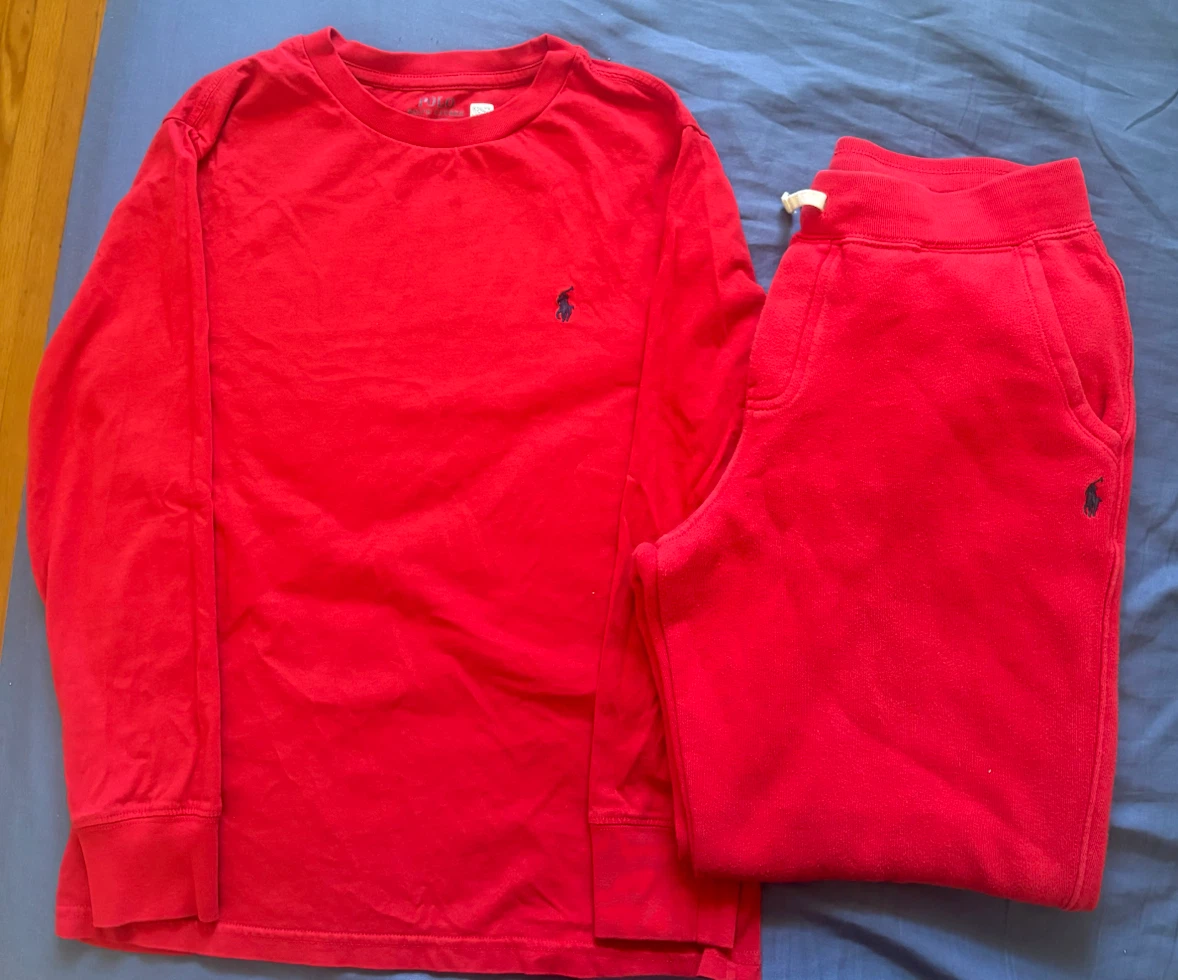 Ralph Lauren Red Long Sleeve and Jogger Set - photo 3
