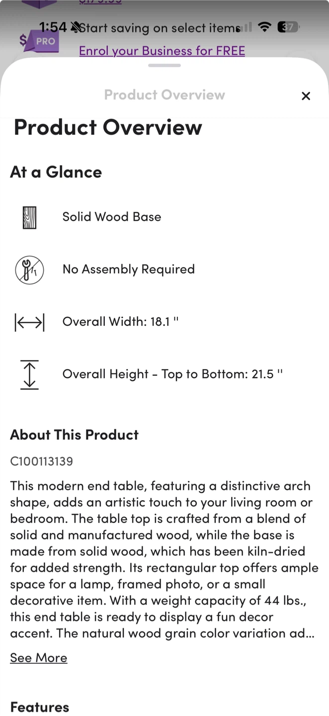 Modern Curved Wooden Side Table - photo 5