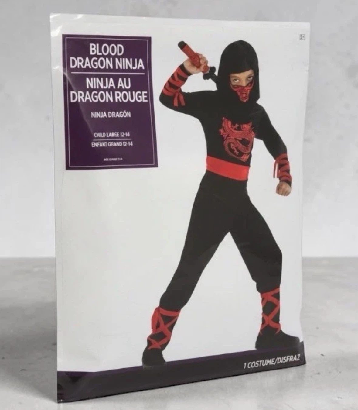 Ninja Halloween Costume Kids Size LARGE 12-14 New