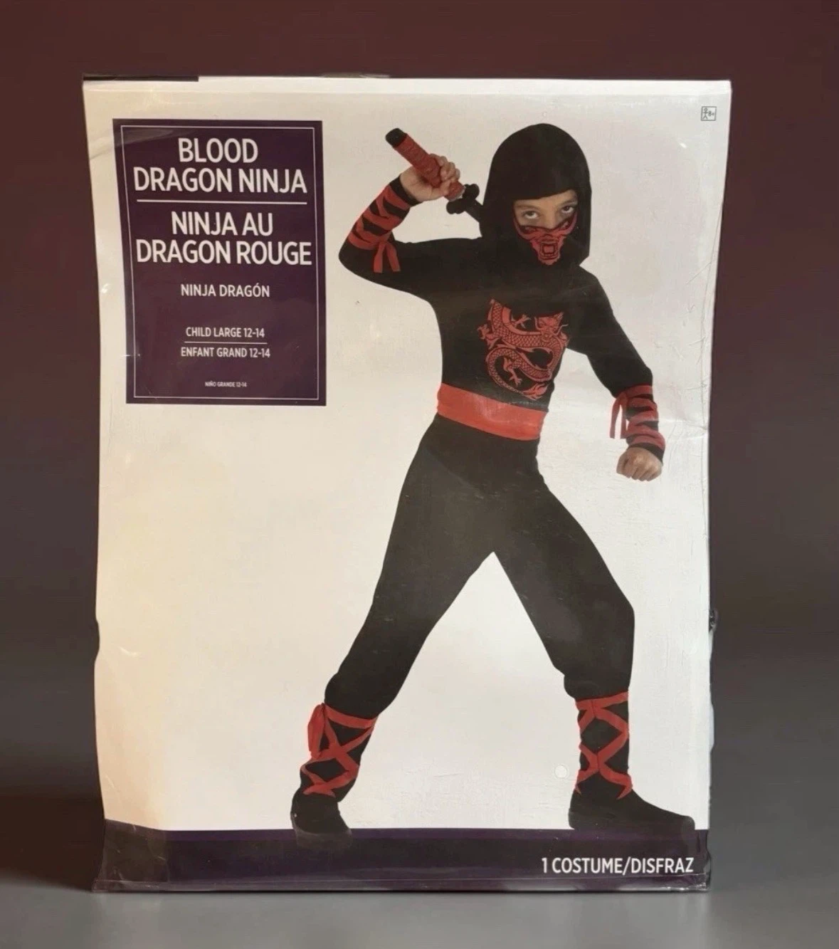Ninja Halloween Costume Kids Size LARGE 12-14 New - photo 3