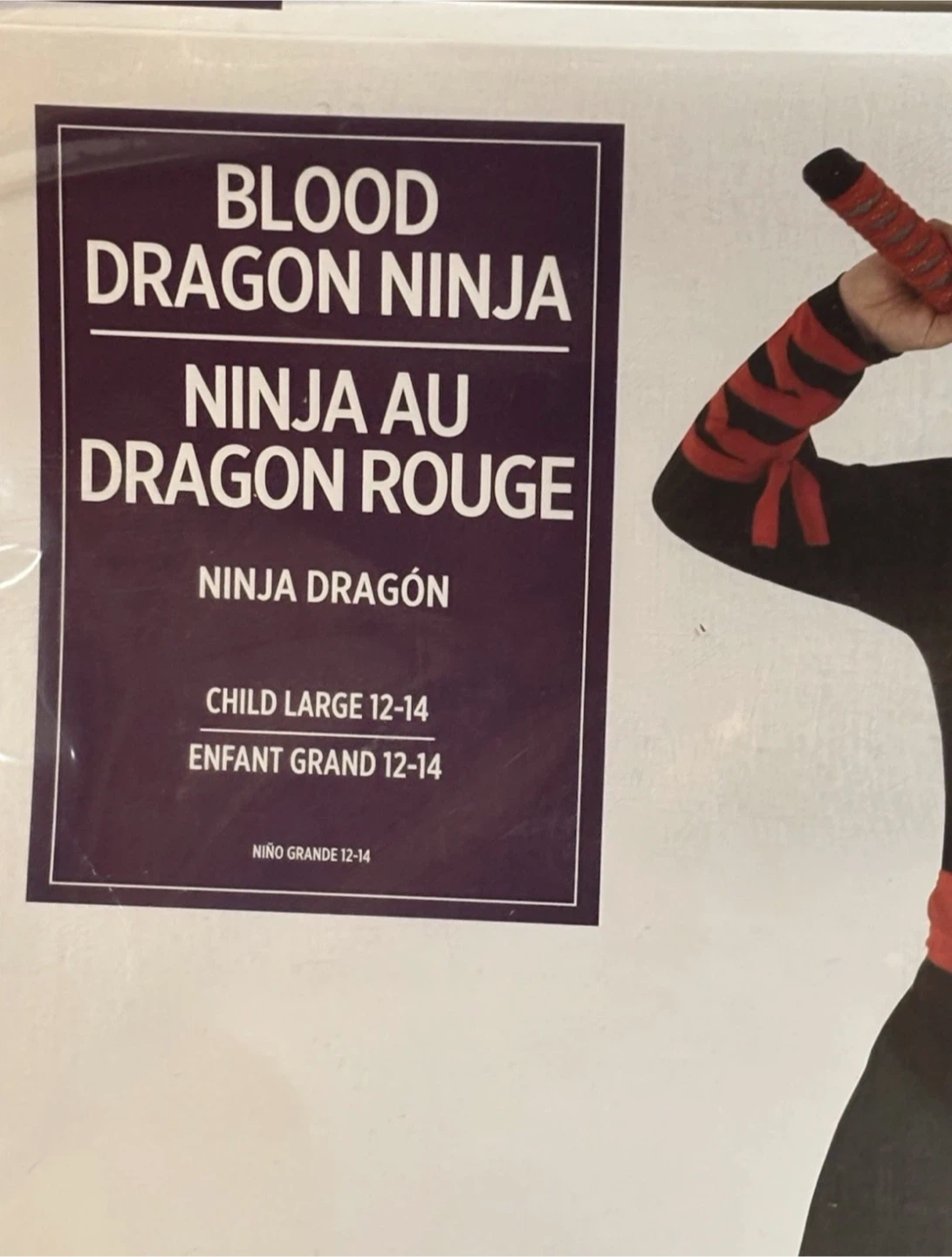 Ninja Halloween Costume Kids Size LARGE 12-14 New - photo 4