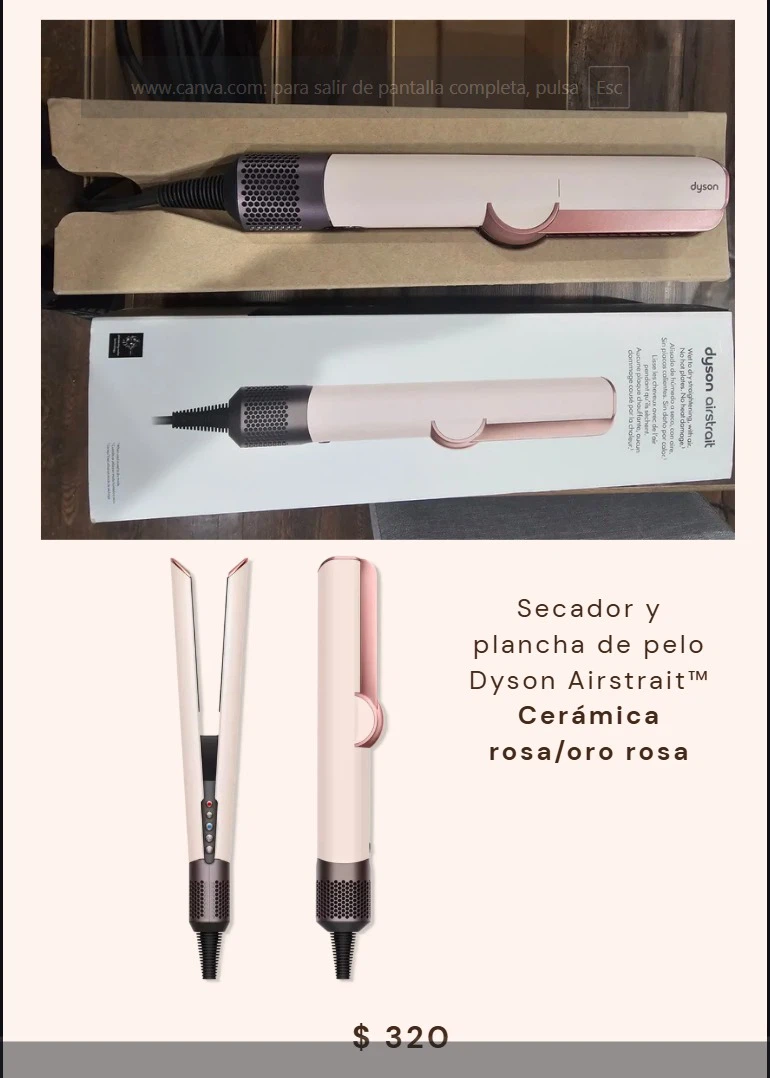 Dyson Airstrait Ceramic Pink/Rose Gold - New Open Box