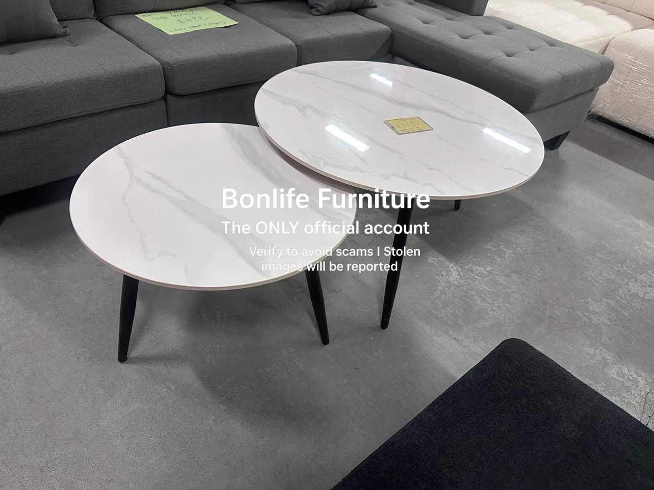 Sintered stone coffee table set