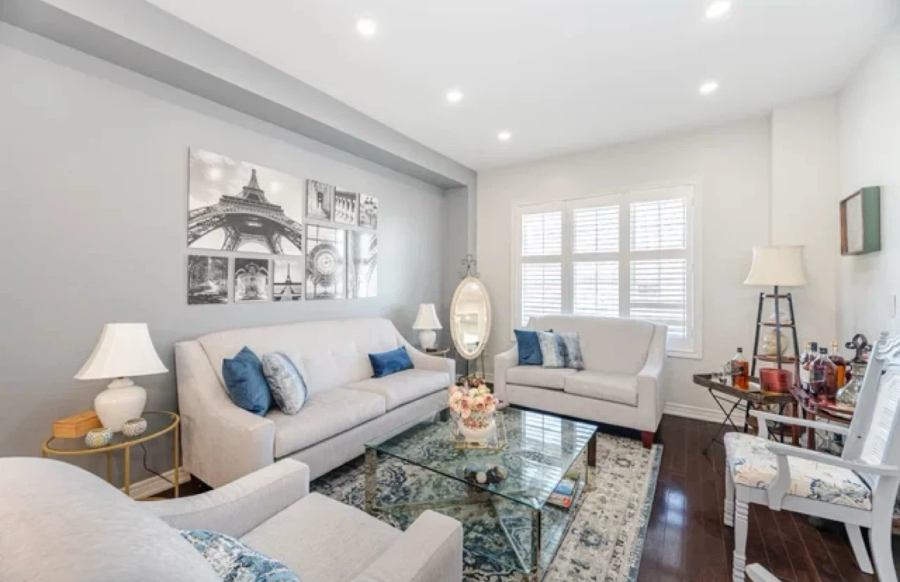 Living room furniture + Glass Coffee Table