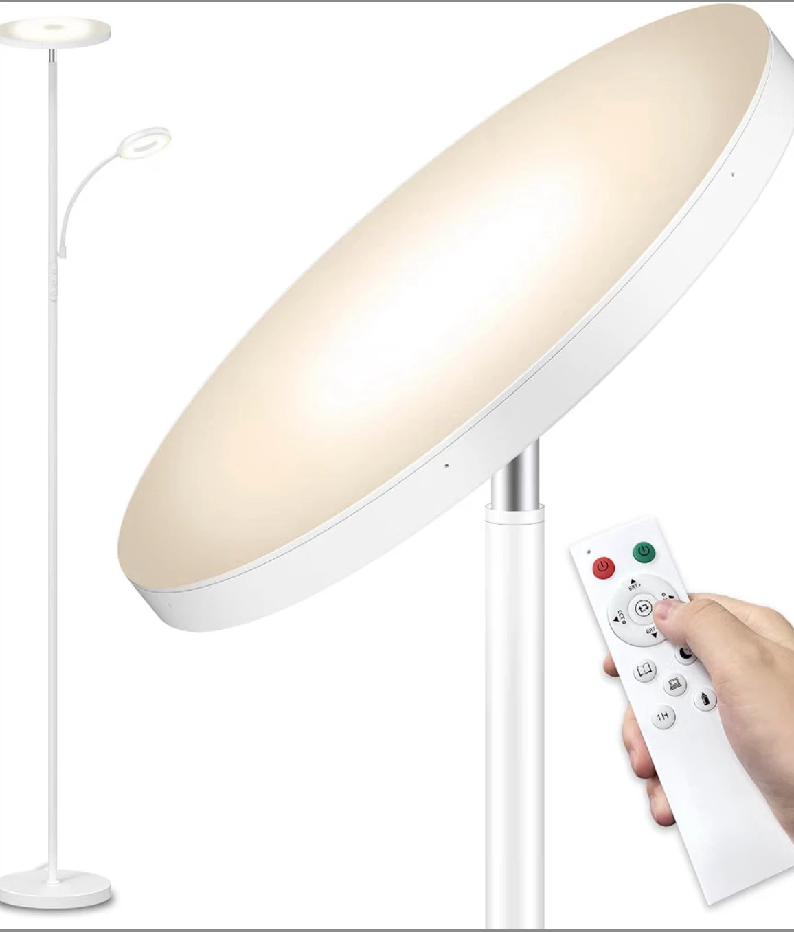 Three (3) White LED Floor Lamps with Remotes - photo 4