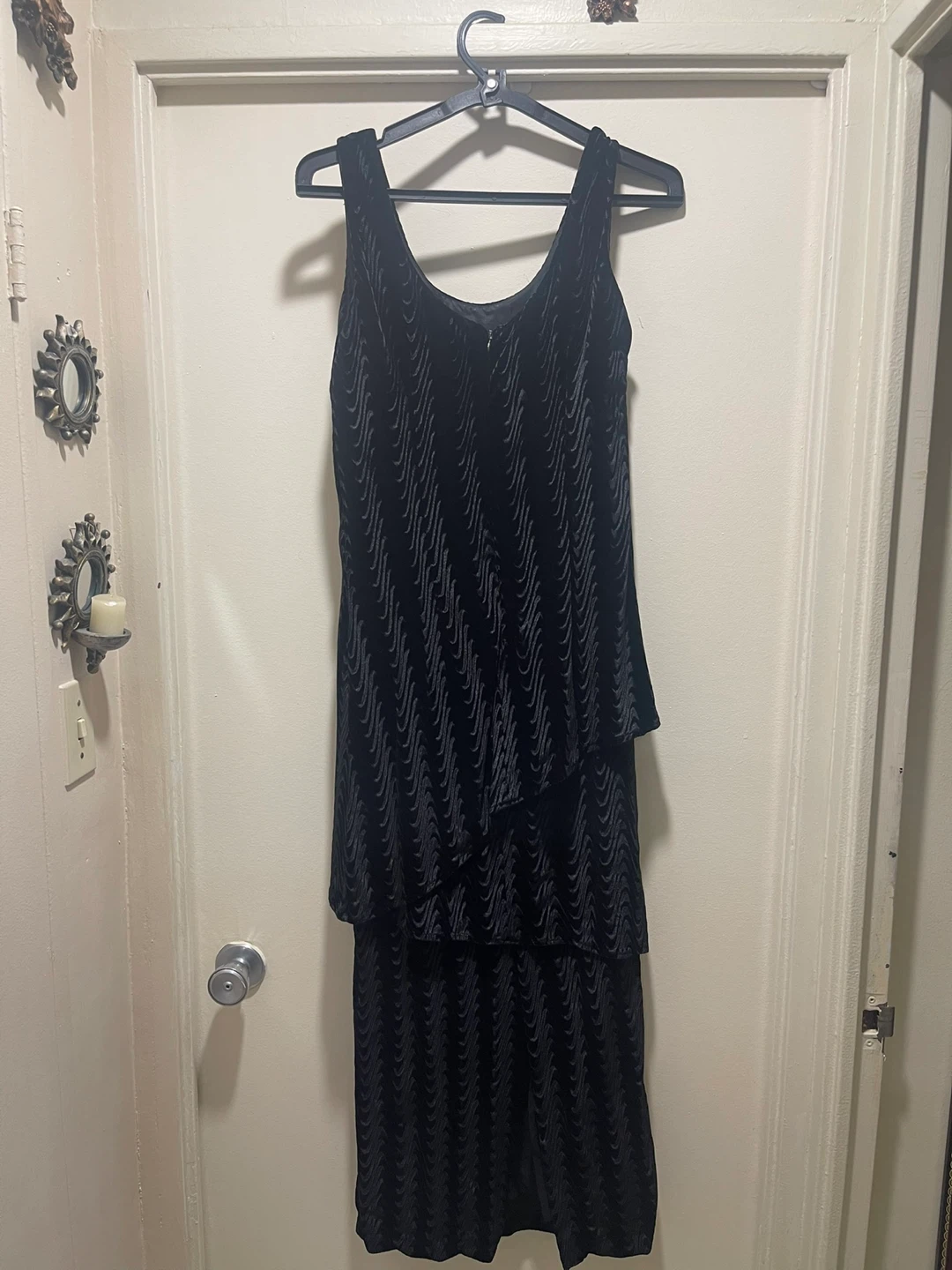 Black Textured Layered Dress