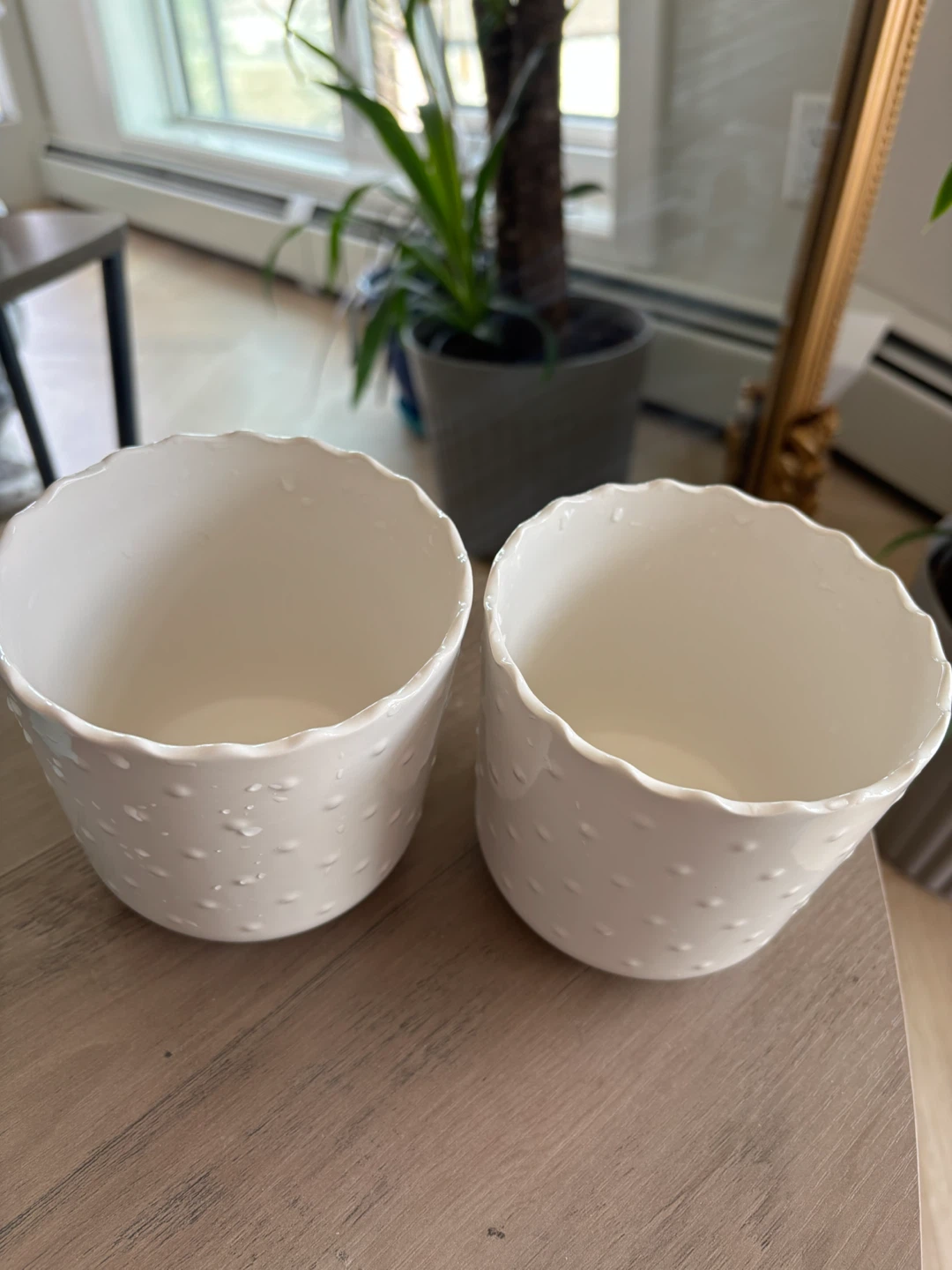 Two White Ceramic Plant Pots - photo 3