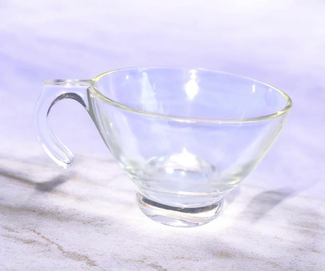 ORCHARD CRYSTAL EMBASSY 3 PUNCH CUPS HOOKED CLEAR GLASS - photo 2