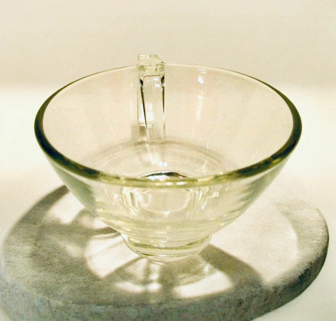 ORCHARD CRYSTAL EMBASSY 3 PUNCH CUPS HOOKED CLEAR GLASS - photo 4
