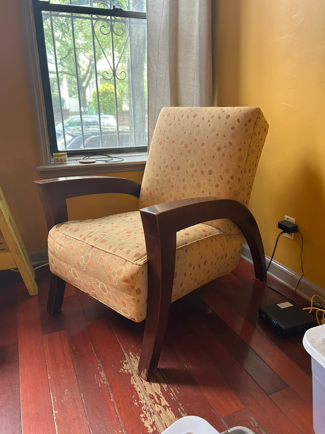 Sam Moore Upholstered Accent Chair with Wood Arms