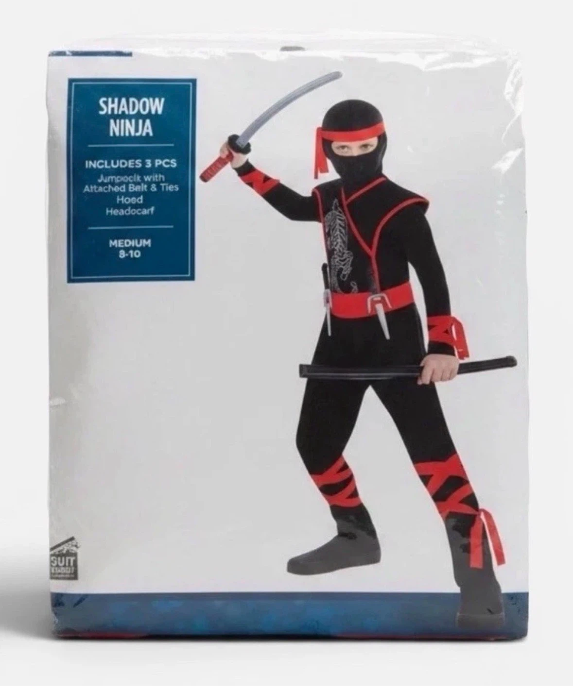 Ninja Halloween Costume Boys Size MEDIUM 8-10 NEW