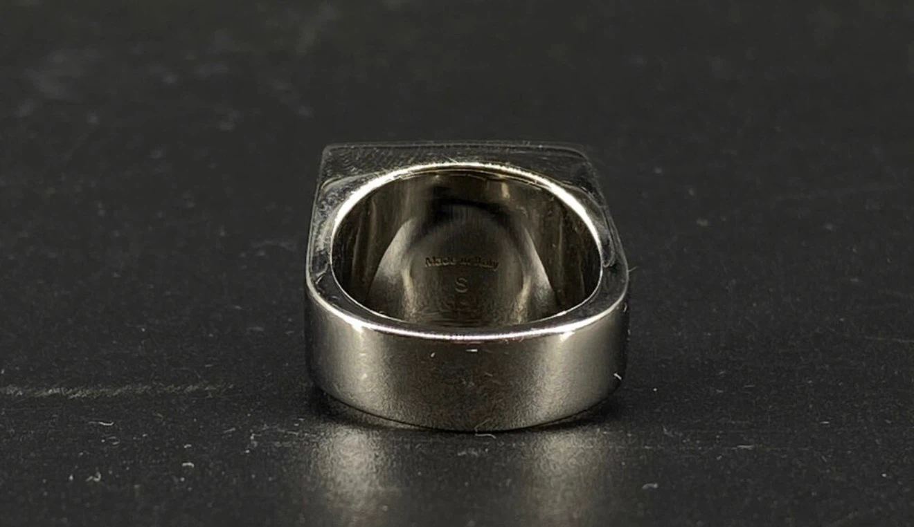 Acne Studios Silver Smile Face Signet Ring S 6.5 - photo 4