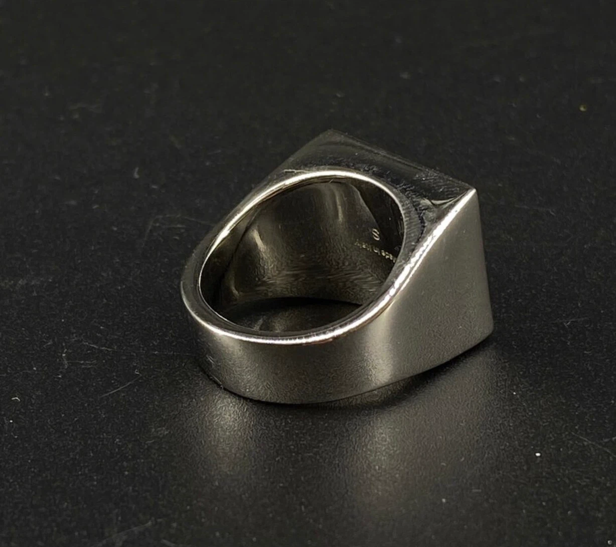 Acne Studios Silver Smile Face Signet Ring S 6.5 - photo 5