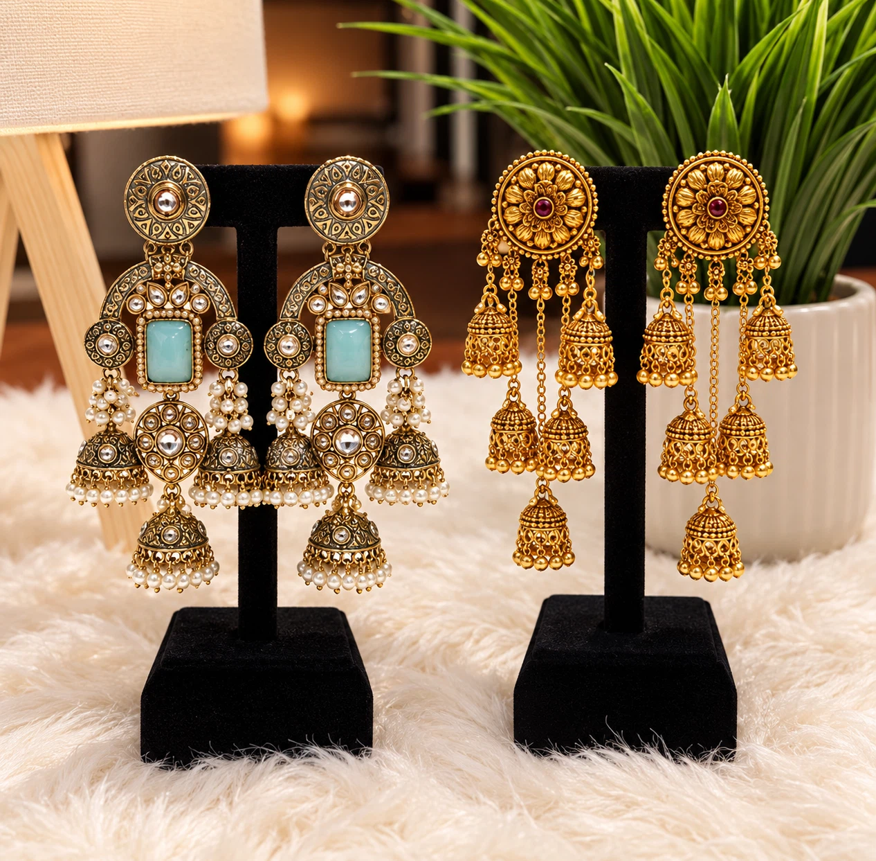 Kundan Jewellery Necklace and Earring Set - photo 2