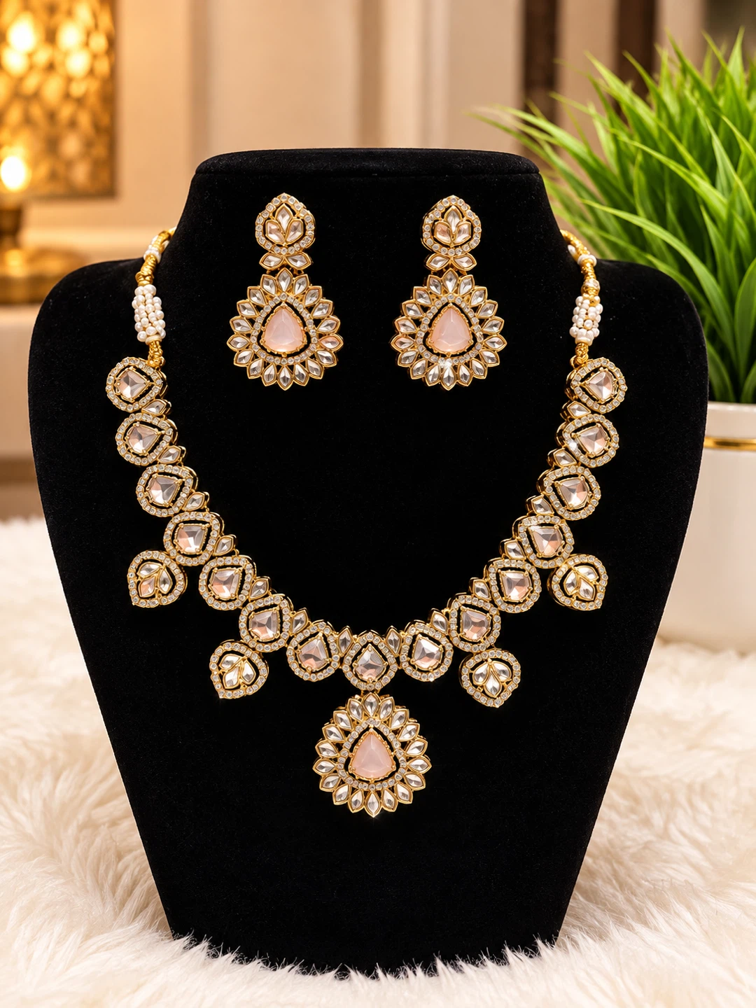 Kundan Jewellery Necklace and Earring Set - photo 5
