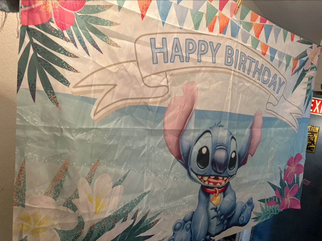 Disney Stitch Happy Birthday Banner