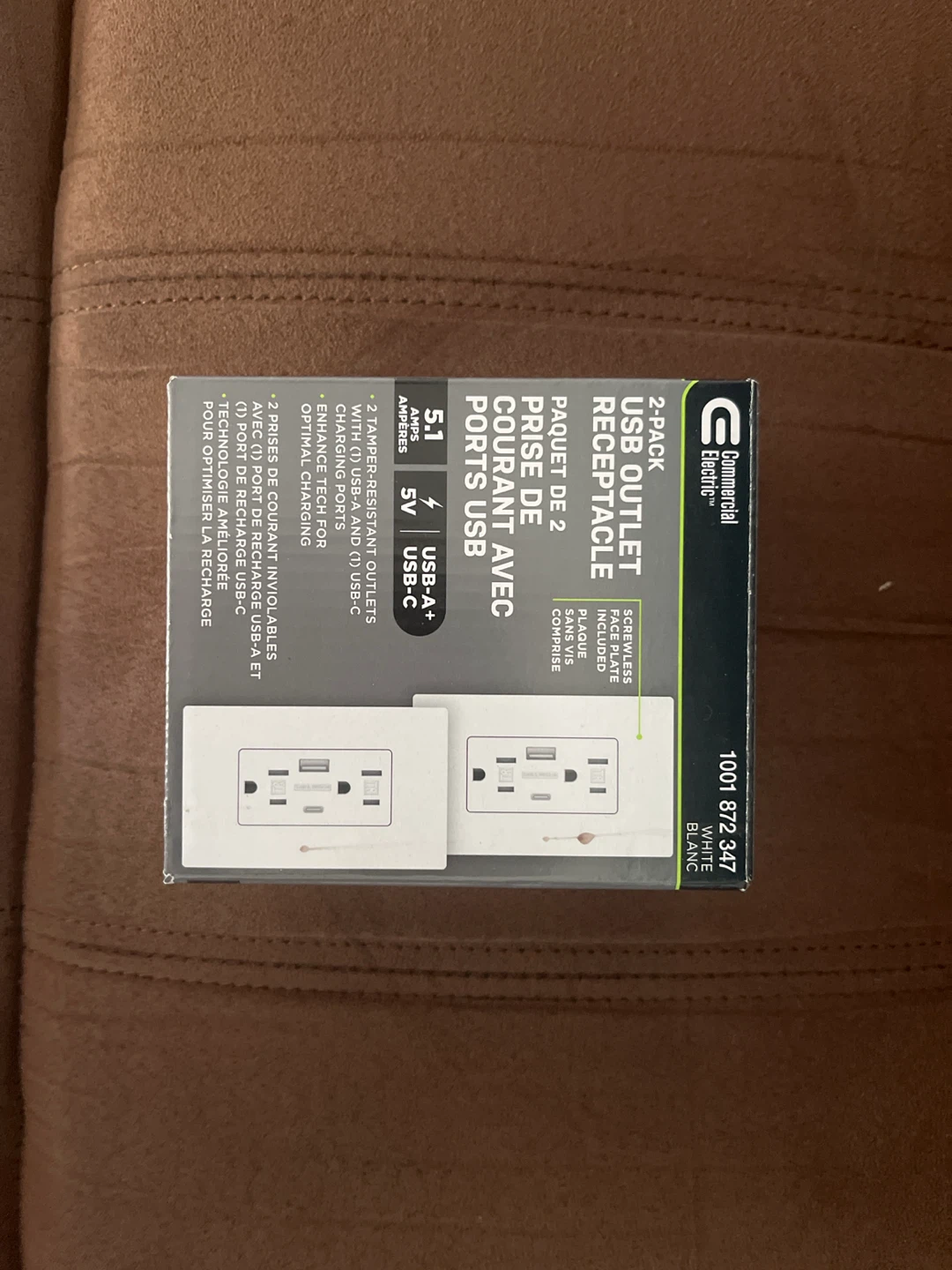 Commercial Electric 2-Pack USB Outlet Receptacle