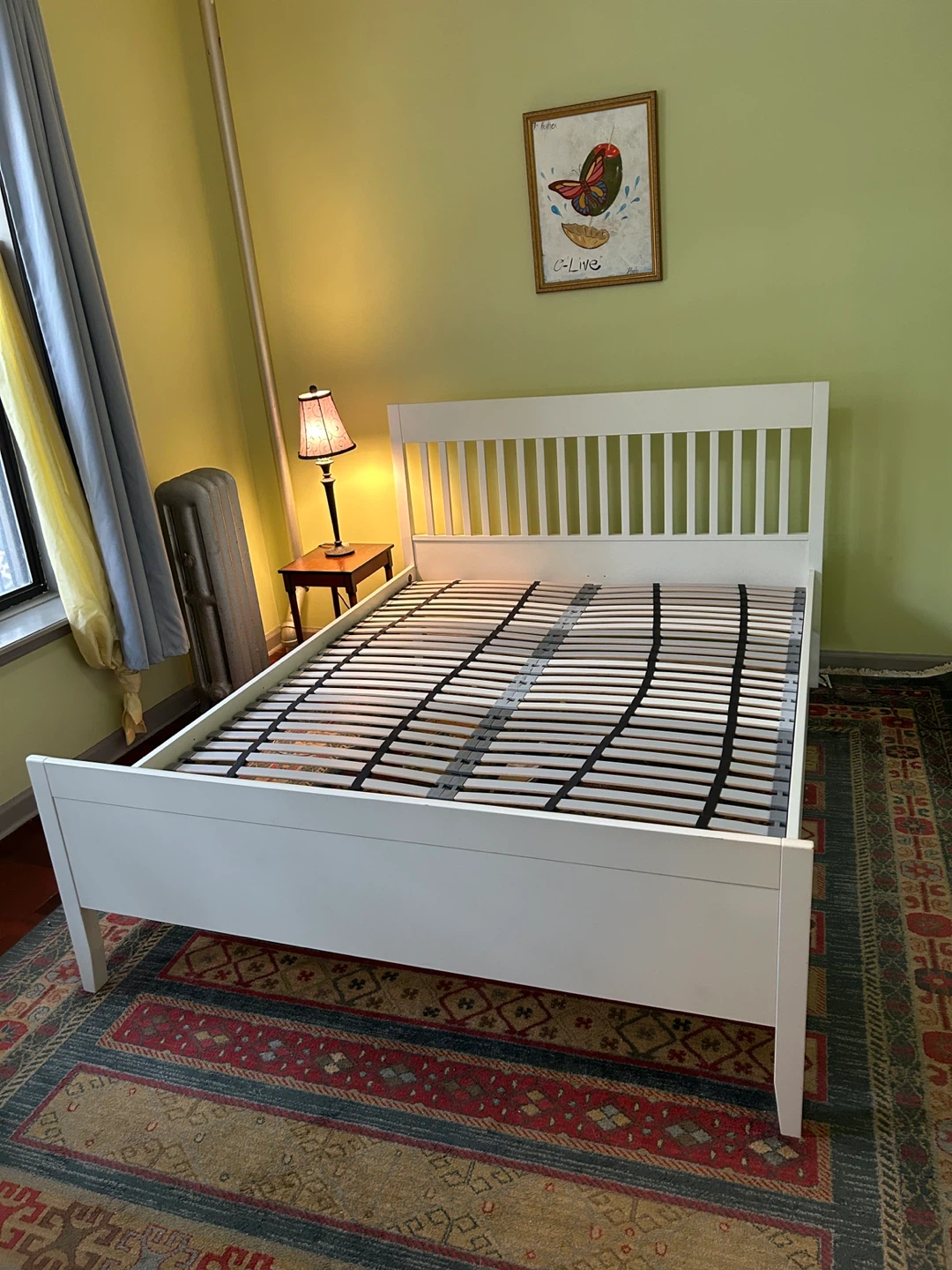 White IKEA Lonset Bed Frame
