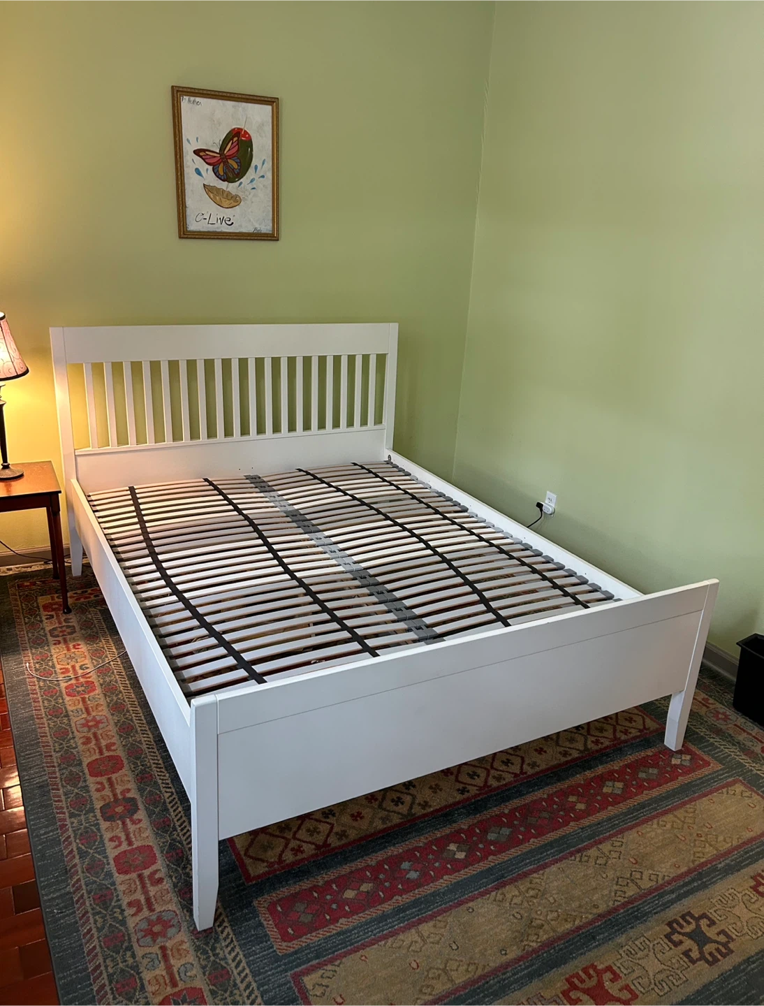 White IKEA Lonset Bed Frame - photo 5