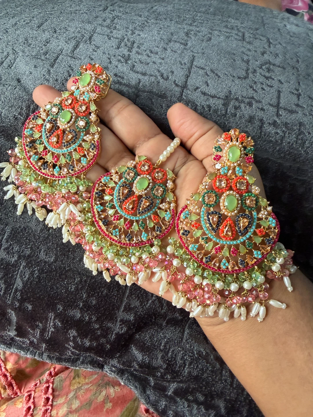 Multicolor Traditional Indian Jewelry Set
