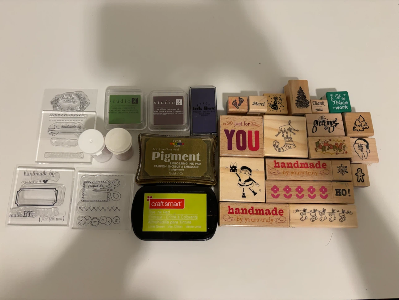 Assorted Craft Stamp and Ink Pad Collection