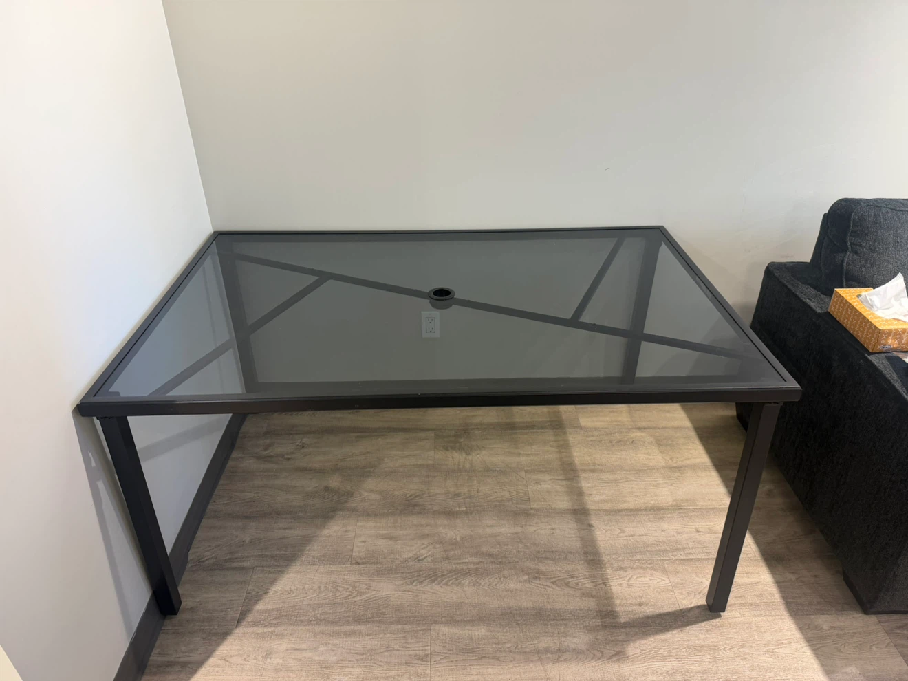 Black Metal and Glass patio table