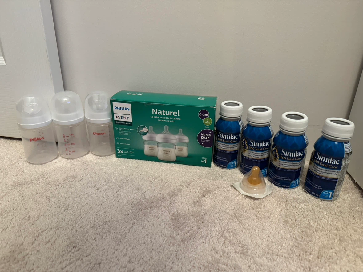 Brand New Philips Avent Glass Bottles and Similac Formula