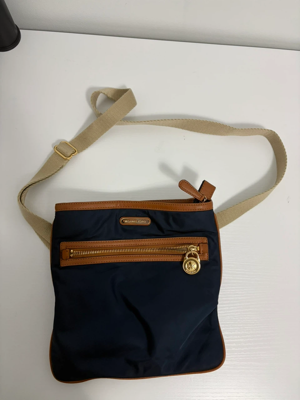Michael Kors Navy Nylon Crossbody Bag
