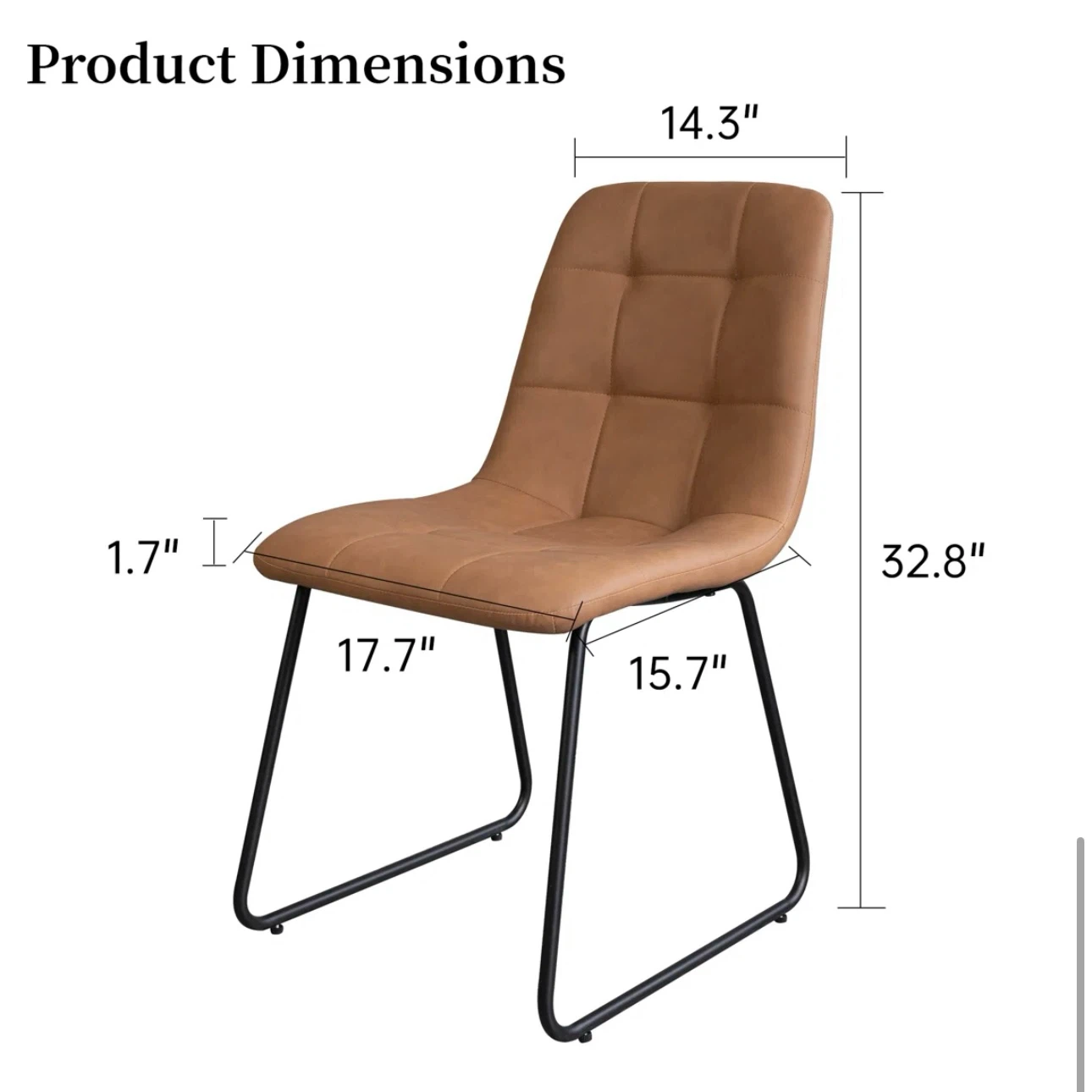 Modern Tan Faux Leather Dining Chair