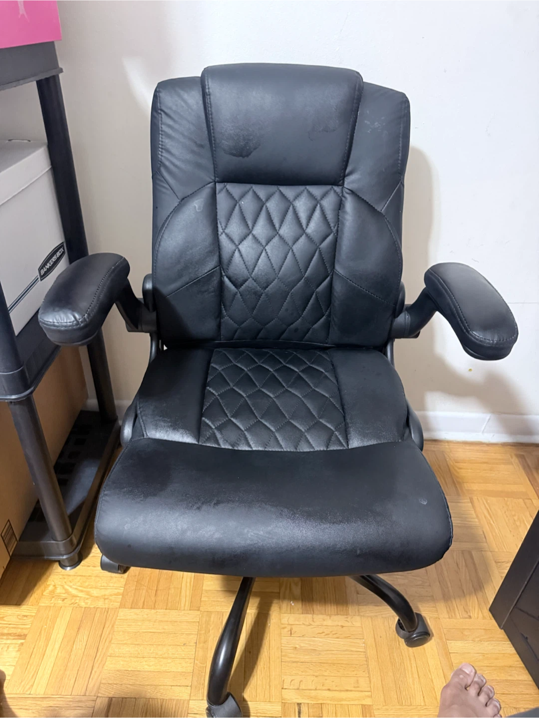 Black Quilted Office Chair - photo 4
