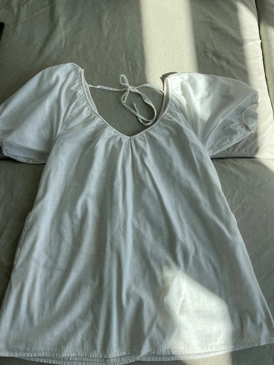 Urban Outfitters White Mini Dress with ruffled sleeves