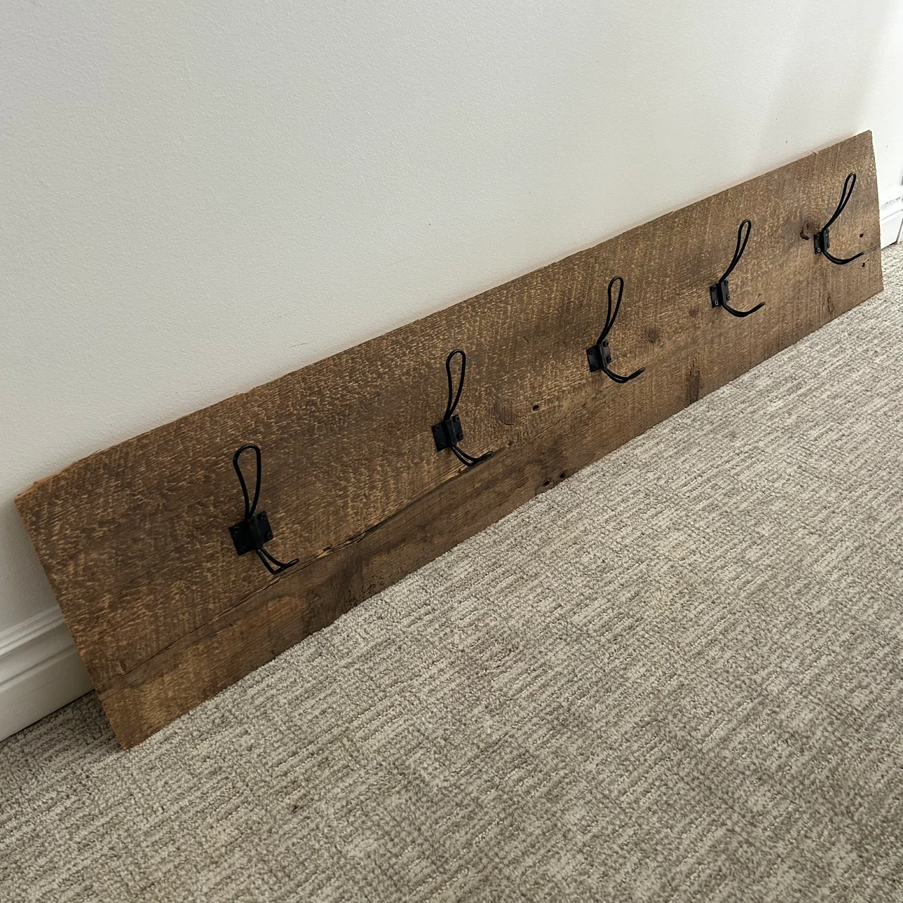 Rustic Barn Board Wood Coat Rack - photo 3