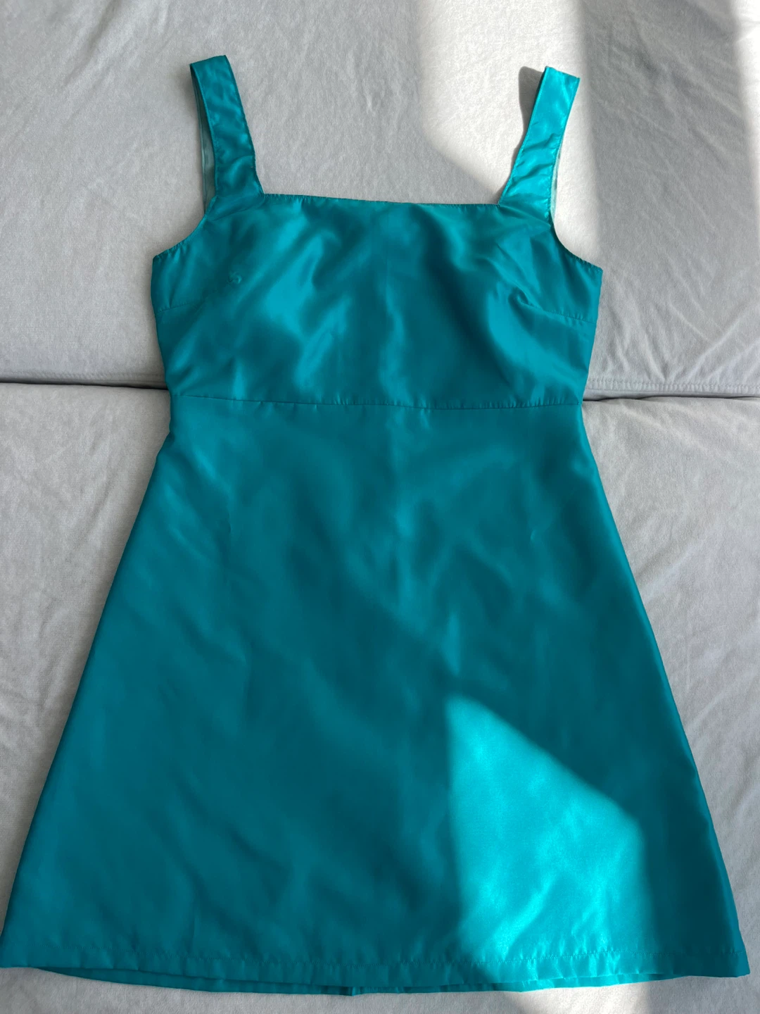Teal Satin Mini Dress